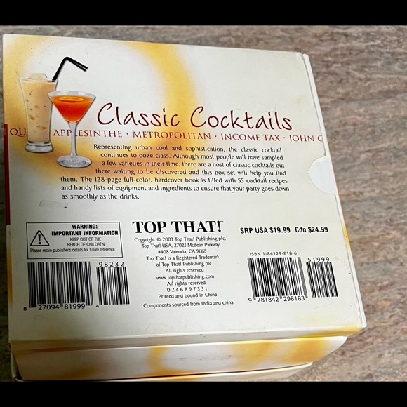 NIB Top that! Classic Cocktails shaker set with book - Picture 13 of 16